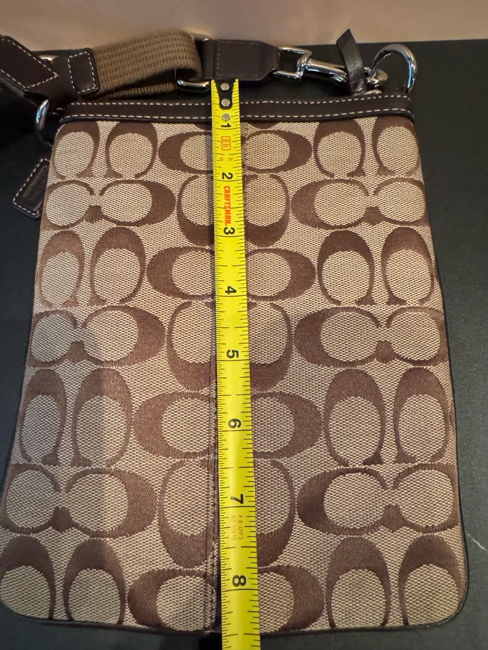 Vintage Coach Signature Crossbody Bag in Brown/Tan
